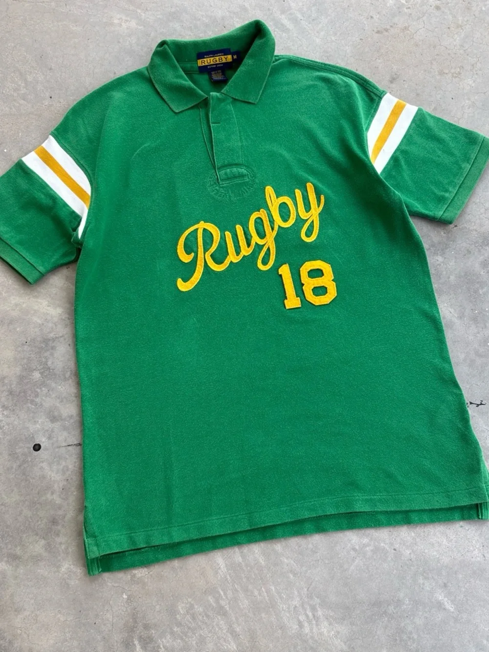 Polo Ralph Lauren Rugby Striped Varsity Patchwork Vintage Shirt